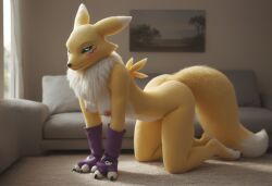 ai_generated anthro anthropomorphic beautiful big_breasts blue_eyes breasts breeding_request digimon digimon_(species) female fluffy_tail fox fox_girl fur furry furry_only impregnation_request in_heat looking_at_viewer posing_for_the_viewer renamon renamon_(digimon) seductive seductive_look seductive_smile sex_request sexy sexy_body sexy_pose ying_yang_symbol