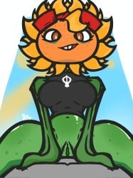 1girls anthro anthrofied ass breasts breasts female flora_fauna plant plant_girl plant_humanoid plantie plants_vs._zombies plants_vs_zombies popcap_games pussy solar_flare_(pvz) sunflower_(pvz)