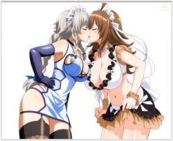 2females 2milfs 2women ai_generated flirting grayfia_lucifuge high_school_dxd kissing lesbian_couple lesbian_kiss lesbian_sex lovers sapphic venelana_gremory yuri yuri yuri