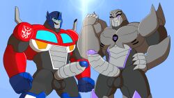 big_penis gay leader megatron muscular optimus_prime robot sharkpink transformers