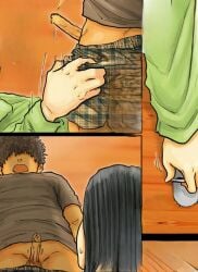 admiring_penis cheating_wife imminent_fellatio kuroneko_smith locking_door obaa-san_no_karada_ga_kimochi_yosugiru_kara pants_pull penis sneaking sneaky toilet