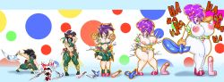 akali breast_expansion clown clown_girl clown_makeup clown_nose clown_paint clownification growth huge_breasts transformation transformation_sequence