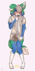 1:2 2025 4_toes 5_fingers absurd_res accident anthro arm_tuft australian_shepherd biped black_eyebrows black_eyeliner black_nose blue_body blue_fur blush bodily_fluids bottomwear bulge canid canine canis cheek_tuft clothed clothing colored digital_drawing_(artwork) digital_media_(artwork) domestic_dog elbow_tuft embarrassed erection eyebrows eyelashes eyeliner eyewear facial_markings facial_tuft feet fingers floppy_ears fluffy fluffy_tail folded_ears fur genital_fluids genitals glasses green_body green_eyes green_fur head_markings head_tuft heavy_blush herding_dog hi_res light lighting looking_away looking_down makeup male mammal markings multicolored_body nervous nervous_smile omorashi pajamas pants pants_wetting pastoral_dog peeing penis plantigrade punkypup pupils shaded sheepdog shirt shorts signature simple_background slim smile solo standing tail toes topwear tuft twinkworshiper8 urine urine_drip urine_on_ground urine_on_leg urine_pool urine_stream watersports wet wet_clothing wetting white_body white_fur