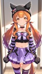 1futa ai_generated animal_ears artist_request big_penis erection erection_under_clothes futanari horse_ears horse_girl horse_tail large_penis looking_at_viewer mayano_top_gun_(umamusume) orange_eyes orange_hair pênis smile smirk smirking umamusume umamusume_pretty_derby