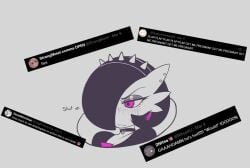 asking_for_sex bell_collar black_hair black_shirt blush champchidi dirty_talk earrings eyelashes eyeshadow femboy flustered gardevoir goth goth_boy half-closed_eyes male_gardevoir male_only nero_(champchidi) original_character piercing pokemon spiked_collar tagme twitter