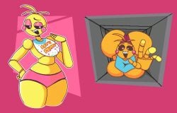 1girls alternate_body_type animatronic ass_bigger_than_head big_ass big_breasts chicken female five_nights_at_freddy's five_nights_at_freddy's_2 in_vent pixel pixel_art robot rock-starz scottgames solo toy_chica_(fnaf) vent