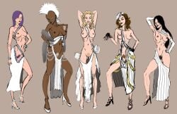 anna_marie betsy_braddock blonde_hair breasts breasts_out brown_hair emma_frost hairy hairy_pussy large_breasts laura_kinney les6les9 marvel marvel_comics nipples ororo_munroe psylocke pubic_hair purple_hair pussy rogue_(x-men) storm_(x-men) vagina wedding_dress white_hair white_queen x-23 x-men