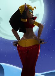 aladdin animal_ears anthro anthromorph ass cat_girl claws disney feline female full_moon furry mirage_(aladdin) moon no_humans smile uncensored