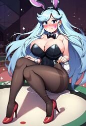 ai_generated blue_hair child_bearing_hips cleavage disney female high_heels huge_breasts moon_butterfly playboy_bunny red_heels star_vs_the_forces_of_evil thick_thighs tohot2pimp younger