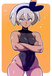 1girls 2024 2d 2d_(artwork) ai_generated bea_(pokemon) dark-skinned_female dark_skin game_freak leotard mullon nintendo novelai pokemon pokemon_(anime) pokemon_(game) pokemon_ss solo solo_female solo_focus thick_thighs