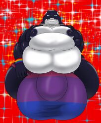 alternate_species alythewolfcat anthro belly big_belly big_bulge bisexual_pride_colors bulge cetacean clothing detailed_bulge dolphin genital_outline hi_res huge_belly huge_bulge hyper hyper_bulge jewelry lambozilla lgbt_pride looking_at_viewer low-angle_view male mammal marine musclegut muscular muscular_male necklace nipple_piercing nipples oceanic_dolphin orca overweight overweight_male penis_outline piercing pride_colors rainbow_wristband solo speedo swimwear toothed_whale wide_hips worm's-eye_view