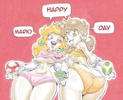 ass bikini breasts breasts mario_(series) mushroom nintendo princess_daisy princess_peach sakurakasugano sakusakupanic sex_toy underboob underwear