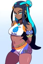 1girls 2024 2d 2d_(artwork) ai_generated dark-skinned_female dark_skin game_freak gym_leader mullon nessa_(pokemon) nintendo novelai pokemon pokemon_(anime) pokemon_(game) pokemon_ss solo solo_female solo_focus thick_thighs