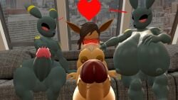 1boy 1futa 1girls 3d animal_ears animal_nose black_eyes black_fur blush body_fur breasts brown_fur brown_hair closed_mouth colored_sclera completely_nude couch day disembodied_penis eevee eeveelution erection flat_chest furry furry_female furry_male furry_with_furry futanari gigantic_breasts grey_fur grey_skin half-closed_eyes huge_breasts huge_cock indoors interspecies large_areolae large_penis looking_at_another looking_at_viewer looking_down neck_fur nilfkana nintendo nipples nose_blush nude on_couch open_mouth penis penis_awe personification photo_background pokémon_(species) pokemon pokemon_(species) pokephilia pov pussy red-tinted_eyewear red_eyes red_sclera short_hair sidelocks sitting small_breasts spoken_heart spread_legs steaming_body straight straight-on sweat tail testicles tinted_eyewear two-tone_fur umbreon uncensored veins veiny_penis white_eyes window yellow_fur yellow_sclera