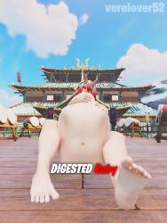 3d anal_vore big_belly blender chubby_female digestion female_only fortnite night_rose ruby_(fortnite) thick_thighs vore vore_belly vorelover52