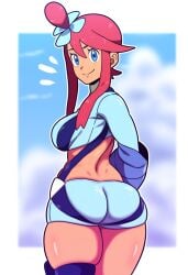 1girls 2024 2d 2d_(artwork) ai_generated ass dark-skinned_female dark_skin game_freak mullon nintendo novelai pokemon pokemon_(anime) pokemon_(game) pokemon_bw skyla_(pokemon) solo solo_female solo_focus thick_thighs