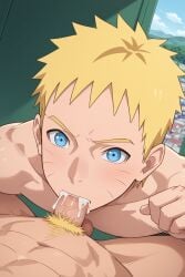 2boys ai_generated boruto:_naruto_next_generations clonecest cum_in_mouth deepthroat male_only uzumaki_naruto