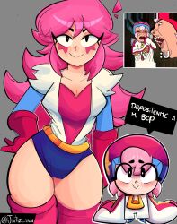 brawl_stars janet_(brawl_stars) jartiz long_hair pink_hair tagme thick_thighs