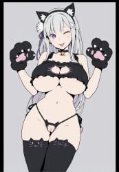 big_breasts emilia_(re:zero) flat_colors re:zero_kara_hajimeru_isekai_seikatsu small_waist xenoz1