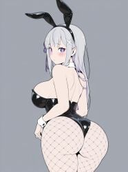 big_breasts emilia_(re:zero) flat_colors re:zero_kara_hajimeru_isekai_seikatsu small_waist xenoz1