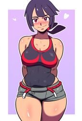 1girls 2024 2d 2d_(artwork) ai_generated dark-skinned_female dark_skin game_freak mullon nintendo novelai pokemon pokemon_(anime) pokemon_(game) pokemon_oras solo solo_female solo_focus thick_thighs zinnia_(pokemon)