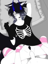 2boys 2males ahe_gao arm_gloves black_claws black_eyes black_nails blue_eyes blue_horns blush boy_pussy claws cum cuntboy cuntboy/male cuntboysub dark_hair dark_hair_male dark_pubic_hair ears_down ejaculation emo emo_boy emo_hairstyle erect_penis eyes_half_open fangs femboy_on_femboy fox_ears fox_tail gay gay_sex gloves half_colored hand_behind_head hand_holding_object hand_on_pillow hand_under_clothes hard_cock holding_partner intersex looking_at_penis male male/male male_on_male male_penetrated male_penetrating male_penetrating_male minimalist_background minimalist_coloring nails oc orgasm original_character oversized_shirt pink_on_black pussy self_upload shirt_on spread_legs steamy_breath tagme thighhighs tongue_out twink two_tails two_tone_hair uncolored_skin unsuspecting_top vagina vaginal_insertion vaginal_penetration vaginal_sex variant white_pupils yaoi