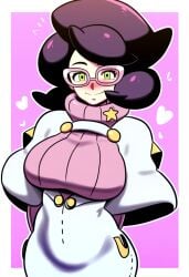 1girls 2024 2d 2d_(artwork) ai_generated game_freak glasses large_breasts mature_female mullon nintendo novelai pokemon pokemon_(anime) pokemon_(game) pokemon_sm solo solo_female solo_focus thick_thighs wicke_(pokemon)