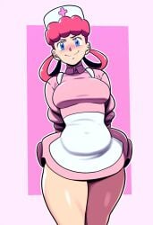 1girls 2024 2d 2d_(artwork) ai_generated game_freak large_breasts mullon nintendo novelai nurse nurse_cap nurse_joy nurse_uniform pink_hair pokemon pokemon_(anime) pokemon_(game) solo solo_female solo_focus thick_thighs