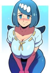 1girls 2024 2d 2d_(artwork) ai_generated blue_hair game_freak lana's_mother_(pokemon) mature_female milf mullon nintendo novelai pokemon pokemon_(anime) pokemon_(game) pokemon_sm solo solo_female solo_focus thick_thighs