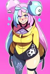 1girls 2024 2d 2d_(artwork) ai_generated game_freak iono_(pokemon) mullon nintendo novelai pokemon pokemon_(anime) pokemon_(game) pokemon_sv solo solo_female solo_focus thick_thighs