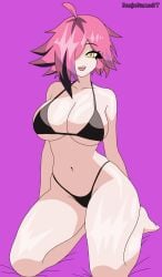 1girls benjagamesyt big_breasts bikini black_hair breasts latam_virtual_youtuber multicolored_hair neneefthy pink_background pink_hair short_hair solo_female swimsuit tagme text thighs virtual_youtuber vtuber vtuberfanart