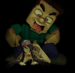 3d ass blender crossover cum cum_in_pussy cum_inside doggy_style doki_doki_literature_club long_hair minecraft penetration penis purple_eyes purple_hair steve_(minecraft) tongue_out ugly_man weird_crossover wtf yuri_(doki_doki_literature_club)