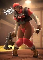 1girls armor child_bearing_hips chocolate comrade_shy crop_top dark-skinned_female dark_skin demoman demowoman dialogue drunk drunk_bubble dynamite eyepatch female female_only femdemo food genderswap_(mtf) headband motion_lines navel no_pants panties red_team_(team_fortress_2) shaking shaking_lines solo source_filmmaker tagme talking_to_viewer team_fortress_2 thick_thighs thighhighs thighs thong tnt turtleneck valve_(company) weapon wide_hips