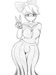 bulge exocomics futanari oc peace_sign sketch