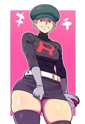 1girls 2024 2d 2d_(artwork) ai_generated game_freak mullon nintendo novelai pokemon pokemon_(anime) pokemon_(game) solo solo_female solo_focus team_rocket team_rocket_grunt team_rocket_grunt_(female) team_rocket_uniform thick_thighs