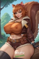 1girls ai_generated cameltoe huge_ass huge_breasts huge_thighs large_ass large_breasts large_thighs nipple_bulge solo squirrel_girl_(marvel) squirrel_girl_(marvel_rivals) thick_thighs waifuparadiso wide_hips