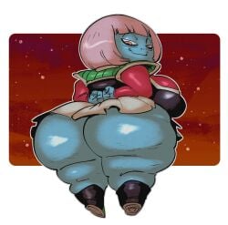 1girls alien alien_girl ass berryblue big_ass breasts bubble_butt cellulite dat_ass dragon_ball dragon_ball_super fat_ass female female_only floating huge_ass large_ass looking_at_viewer looking_back mature mature_female no_panties png shortstack slb solo thick_ass thick_thighs wide_hips