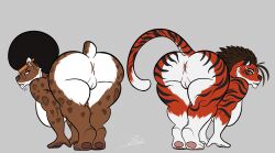 absurd_res ass big_breasts big_butt breasts duo fangs felid female female/female hi_res jasmine_st_joy_(hth) mammal pantherine panthra78 raquel_wyld_(hth) sabertooth_(anatomy) teeth tiger