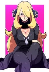 1girls 2024 2d 2d_(artwork) ai_generated blonde_hair cynthia_(pokemon) game_freak large_breasts mullon nintendo novelai pokemon pokemon_(anime) pokemon_(game) pokemon_dppt solo solo_female solo_focus thick_thighs