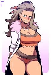 1girls 2024 2d 2d_(artwork) ai_generated game_freak mature_female milf mullon nintendo novelai pokemon pokemon_(anime) pokemon_(game) pokemon_sv professor_sada_(pokemon) solo solo_female solo_focus thick_thighs