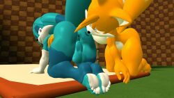 2boys 3d 3d_render 5_toes :3 anthro anus armwarmer ass ass_kiss ass_kissing asshole backsack balls big_ass blue_fur bubble_butt bussy butt_kiss butt_kissing caked_up cheeked_up cheeks countershade_feet feet femboy foot_focus furry gay genitals gloves idw_comics idw_publishing kissing kissing_ass kissing_butt kitsunami_the_fennec mostly_nude perineum presenting presenting_anus presenting_hindquarters rear_view sega sfm soles sonic_(series) sonic_the_hedgehog_(comics) sonic_the_hedgehog_(idw) sonic_the_hedgehog_(series) source_filmmaker source_filmmaker_(artwork) tails_the_fox testicles thicc thick thick_ass toeless_footwear toeless_legwear toeless_socks toes twink yellow_fur yiff