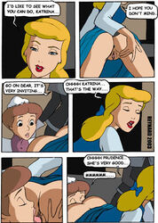 2003 3girls anus blonde_hair brunette cinderella_(1950_film) cinderella_(disney) comic cunnilingus dialogue dialogue_box disney disney_princess dress_up fairy_tales female female_only handmaiden katrina lesbian maid maid_uniform multiple_girls presenting presenting_pussy public_domain pussy reynard royalty servant shaved_pussy yuri