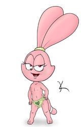 cartoon_network cat chowder chowder_(series) cub female hybrid nipples panini panties panties_only pink_body pink_fur rabbit special_k tagme underwear young