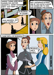 2003 3girls cinderella_(1950_film) cinderella_(disney) clothes comic dialogue_box disney disney_princess fairy_tales female female_only handmaiden human lowres maid maid_headdress maid_uniform multiple_females prudence_(cinderella) public_domain reynard royalty servant standing tagme text