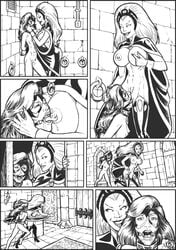 arms_behind_back bondage breasts comic cunnilingus duo female female_only femdom femsub high-heeled_jill interracial kitty_pryde lezdom marvel marvel_comics monochrome multiple_girls nipples nude open_mouth_gag ororo_munroe ring_gag sex shadowcat storm_(x-men) straight_hair tiara x-men yuri