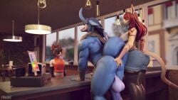 aak_(arknights) anal_fingering animated behind_counter cafe frihskie tagme video