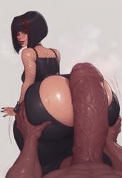 absurdly_large_cock ai_generated anal ass_focus ass_grab assjob bangs bimbo blacked bob_cut bubble_butt buttjob choker dark_skin dat_ass female_focus fishnet foreskin girls goth goth_girl huge_ass huge_cock impossible_fit interracial large_ass looking_at_viewer motion_lines pobodyznerf pov precum presenting_ass round_ass skirt slut snow_bunny steam sweat thick thick_ass thick_thighs wet