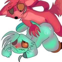 2boys 2d anal_sex anthro boy cute fnaf fox foxy_(fnaf) gay_sex happy happy_tree_friends penis russell_(htf) tagme