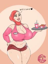 arab_female arabian_female breasts hijab hijab_sinners hijabi middle_eastern_female muslim_female tan-skinned_female tan_body tan_skin