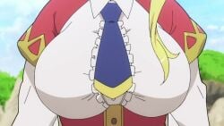 1girls 2022 20s animated anime_screenshot blonde_hair blue_eyes blue_necktie bouncing_breasts bra breast_expansion breasts enome exploding_clothes female frilled_shirt frills futoku_no_guild huge_breasts large_breasts long_hair long_sleeves mature_female mother necktie nipples open_mouth pink_bra shirt sidelocks sound tagme torn_bra torn_clothes torn_necktie torn_shirt underboob underwear video white_shirt